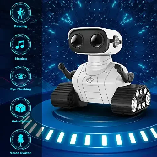 Hamourd Robot Toys for 3 Years Old Boys Girls- Rechargeable Remote Control Robots, Emo Robot with Auto-Demonstration, Flexible Head & Arms, Dance Moves, Music, and Shining LED Eyes, Kids Toys Gifts - 2