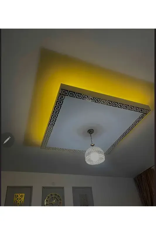 30 Adet 9x9cm Pleksi Labirint Bordür Gold- Devor Bezak-Gold - 2