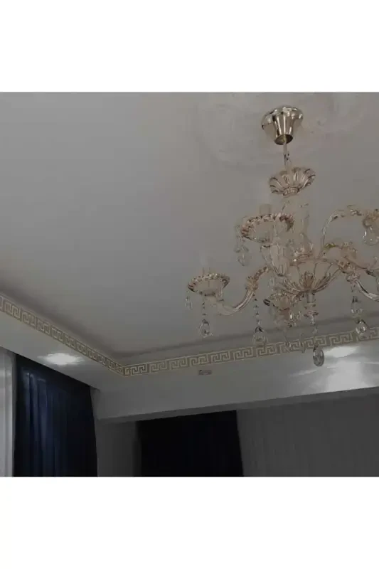 30 Adet 9x9cm Pleksi Labirint Bordür Gold- Devor Bezak-Gold - 6