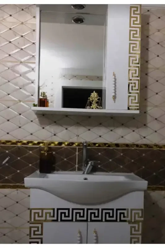 30 Adet 9x9cm Pleksi Labirint Bordür Gold- Devor Bezak-Gold - 7