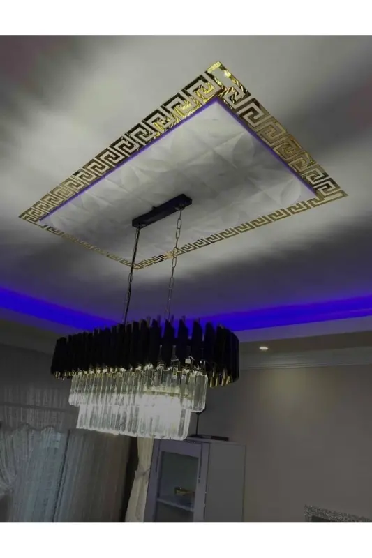 30 Adet 9x9cm Pleksi Labirint Bordür Gold- Devor Bezak-Gold - 1