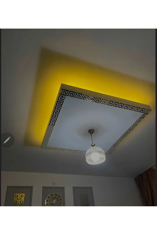 30 Adet 9x9cm Pleksi Labirint Bordür Gold- Devor Bezak-Gold - 2