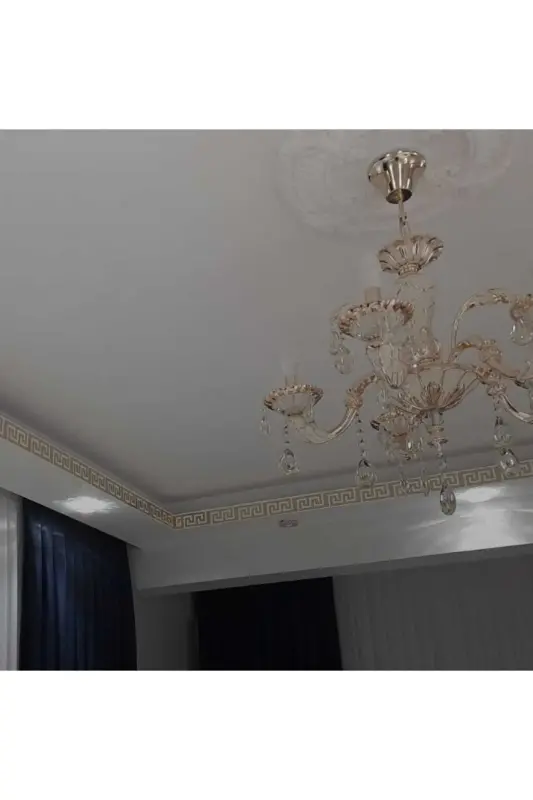 30 Adet 9x9cm Pleksi Labirint Bordür Gold- Devor Bezak-Gold - 6