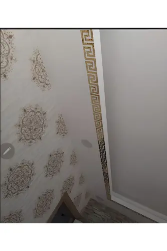30 Adet 9x9cm Pleksi Labirint Bordür Gold- Devor Bezak-Gold - 8