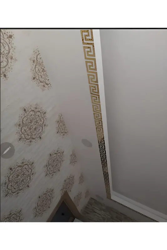 30 Adet 9x9cm Pleksi Labirint Bordür Gold- Devor Bezak-Gold - 8