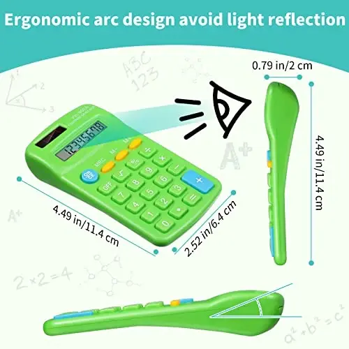 30 Pack Pocket Calculator Small Battery Powered Bulk Mini Size 4 Function Hand Held Basic Calculator for Students Kids School Home Office(Green, Red, Blue) - 3