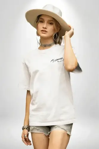 30 Ağustos Zafer Bayramı Atatürk Temalı Oversize Bisiklet Yaka T-shirt - Beyaz - 1