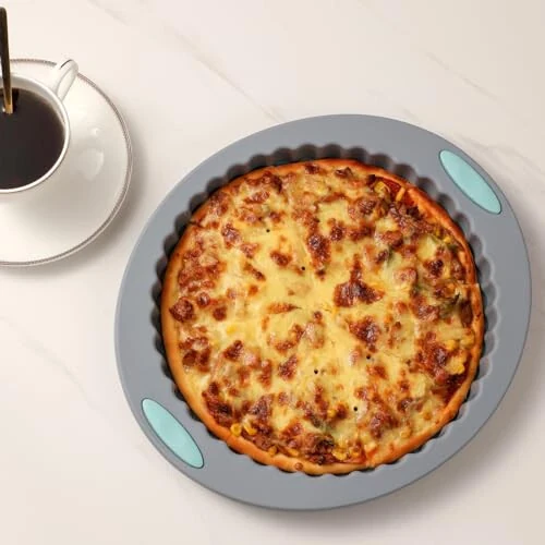 30 Piece Silicone Bakeware Set, Non-Stick Kitchen Oven Baking Pans, Silicone Cake Molds with Muffin Pan, Round Cake Pan, Donut Pan, Square Cake Pan, Loaf Pan, Pizza Pan and 24 pcs Baking Cups (Grey) - 5