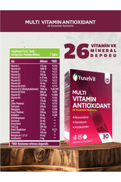 30 ta Resveratrol Glutatyonli Ko'pvitaminli Antioksidant - 5