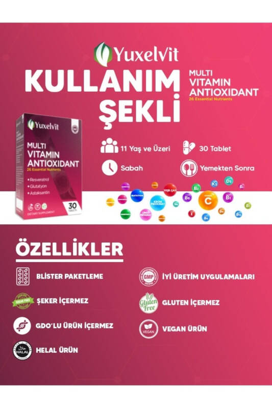 Multivitamin Antioxidant Resveratrol Glutatyon 30 Tablet - 3
