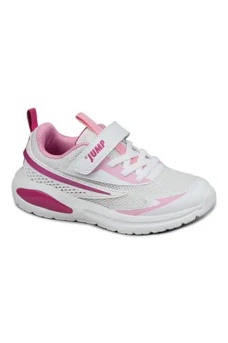 30007 Oq - Fuşya Qiz Bolalar uchun Sneaker Kundalik Sport Poyafzallari 