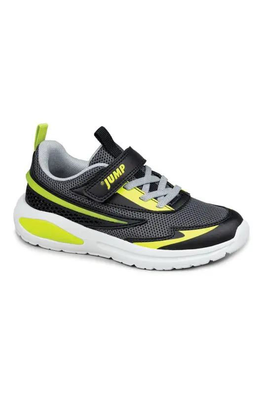 30007 Unisex Neon Yeşil Çocuk Işıklı Sneaker Günlük Spor Ayakkabı Siyah Beyaz - Siyah - Neon Yeşil - 1