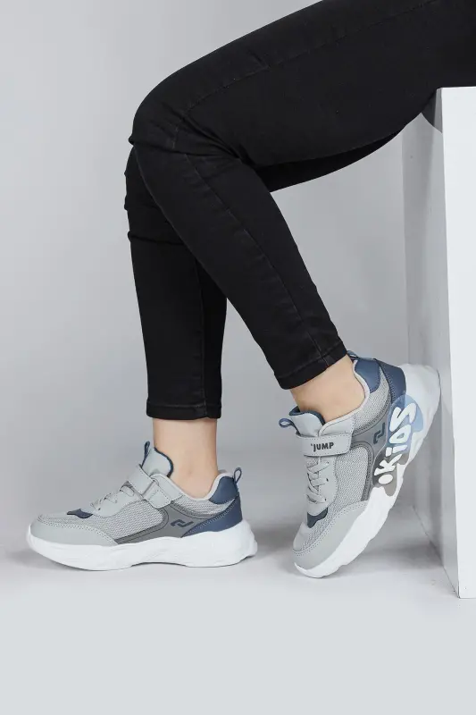 30013 Gri Üniseks Çocuk Sneaker Günlük Spor Ayakkabı - Gri - 3