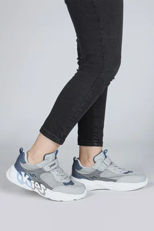 30013 Gri Üniseks Çocuk Sneaker Günlük Spor Ayakkabı - Gri - 4