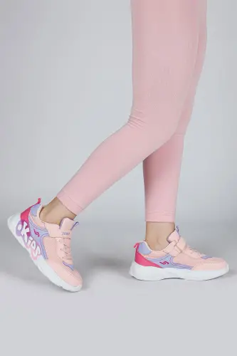 30013 Pembe - Lila Kız Çocuk Sneaker Günlük Spor Ayakkabı - Pembe - Lila - 3