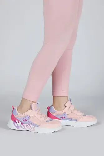 30013 Pembe - Lila Qiz Bola Sneaker Kundalik Sport Oyoq Kiyimi-Pembe - 1