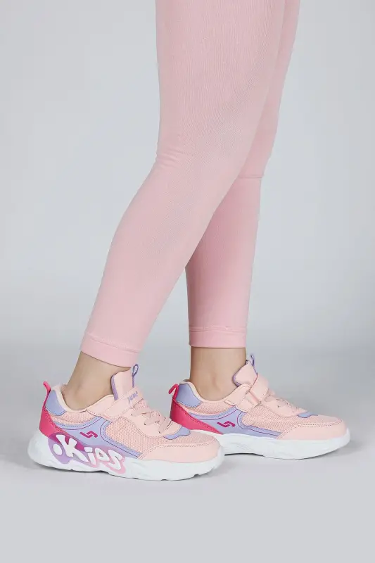 30013 Pembe - Lila Qiz Bola Sneaker Kundalik Sport Oyoq Kiyimi-Pembe - JUMP
