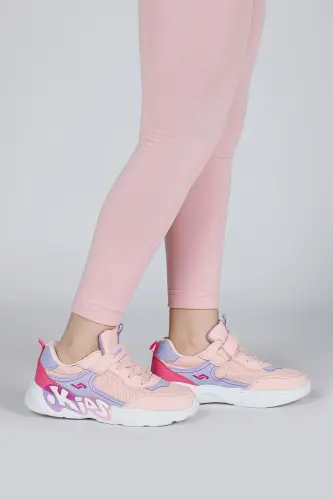 30013 Pink - Lilac Girls' Sneaker Daily Sports Shoes-Pink - 1