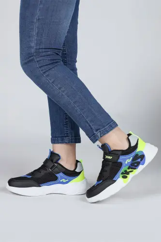 30013 Siyah - Mavi Üniseks Çocuk Sneaker Günlük Spor Ayakkabı - Siyah - Mavi 