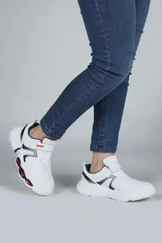 30037 Beyaz - Lacivert Üniseks Çocuk Sneaker Günlük Spor Ayakkabı-Beyaz - 4