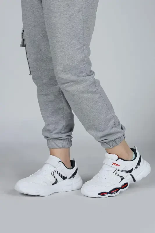 30037 Beyaz - Lacivert Üniseks Çocuk Sneaker Günlük Spor Ayakkabı-Beyaz - 5