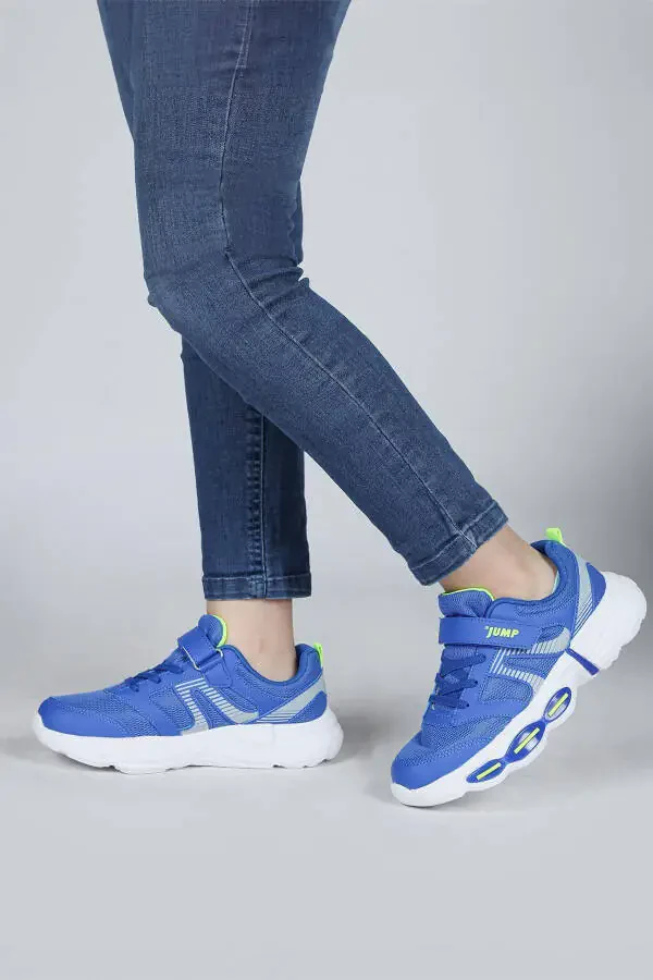 30037 Blue - Neon Green Boys' Sneakers Casual Sports Shoes - 1