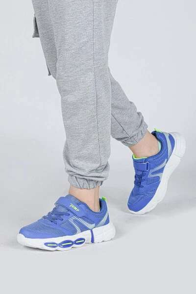 30037 Blue - Neon Green Boys' Sneakers Casual Sports Shoes - 5