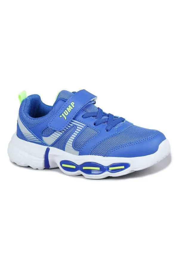 30037 Mavi - Neon Yeşil Erkek Çocuk Sneaker Günlük Spor Ayakkabı-Mavi - 7