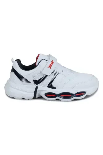 30037 White - Navy Unisex Kids Sneaker Casual Sports Shoe-White - 6