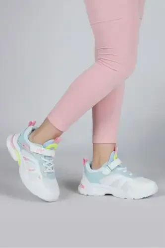30053 Oq - Pushti Qiz Bolalar Sneaker Kundalik Sport Poyafzali - 4