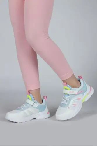 30053 Oq - Pushti Qiz Bolalar Sneaker Kundalik Sport Poyafzali - 1