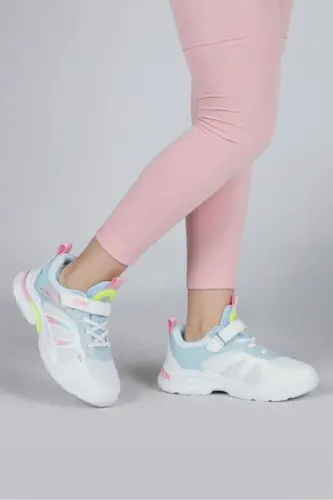 30053 Oq - Pushti Qiz Bolalar Sneaker Kundalik Sport Poyafzali - 4