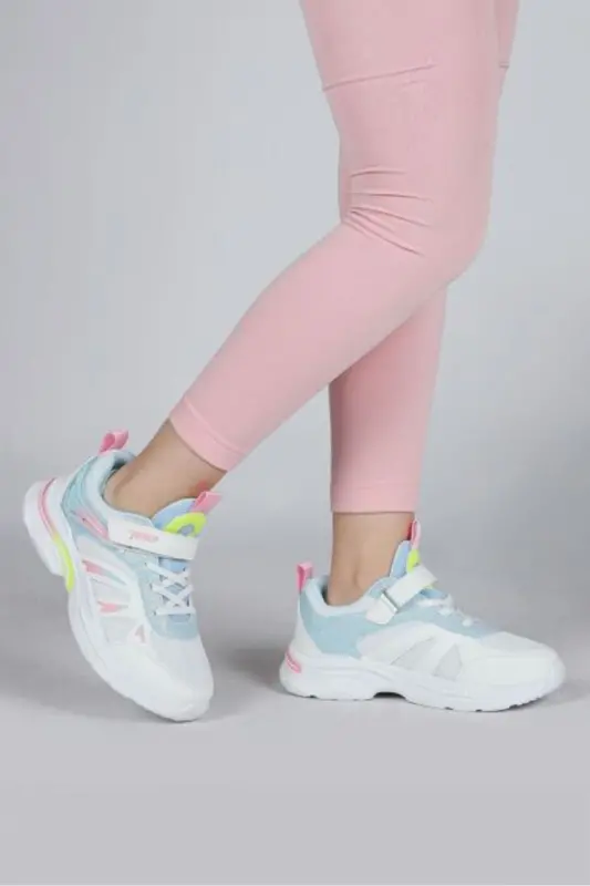 30053 Oq - Pushti Qiz Bolalar Sneaker Kundalik Sport Poyafzali - 4