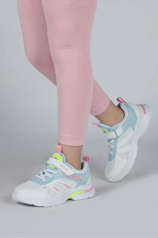 30053 Oq - Pushti Qiz Bolalar Sneaker Kundalik Sport Poyafzali - 6