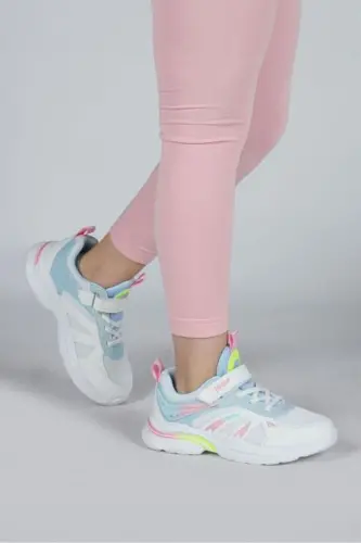 30053 Oq - Pushti Qiz Bolalar Sneaker Kundalik Sport Poyafzali - 7