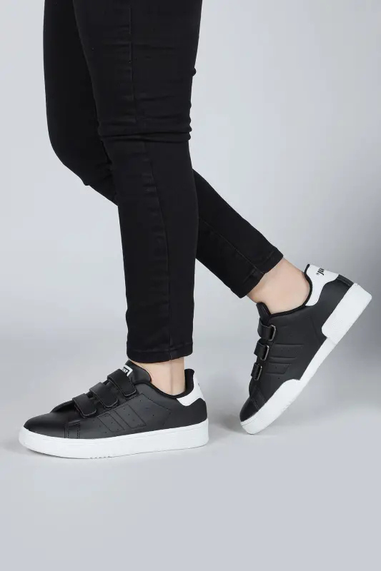 30110 Black Velcro Unisex Child Sneaker Daily Sports Shoe-Black - 5