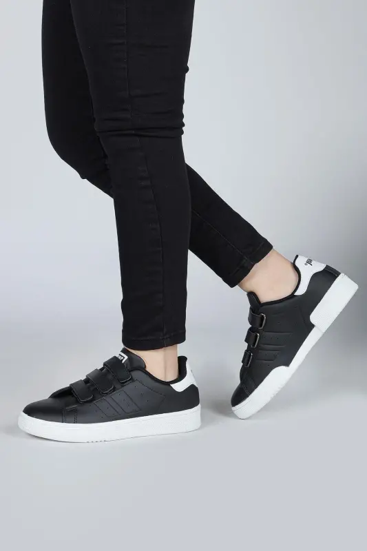 30110 Black Velcro Unisex Child Sneaker Daily Sports Shoe-Black - 5