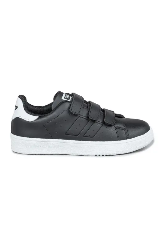 30110 Qora Velcro Unisex Bolalar Sneaker Kundalik Sport Oyoq Kiyimi - Qora - 6