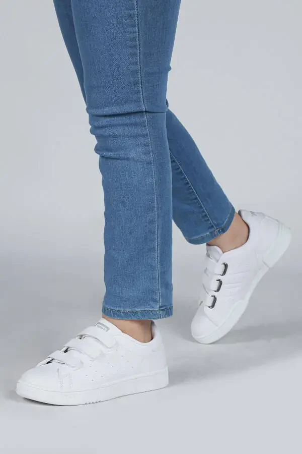 30110 White Velcro Unisex Kids Sneaker Casual Sports Shoes - 3