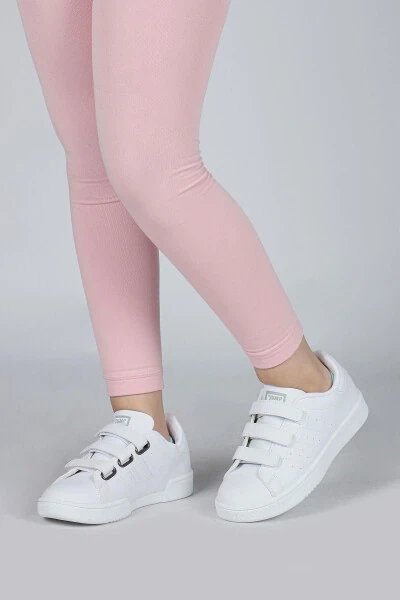 30110 White Velcro Unisex Kids Sneaker Casual Sports Shoes - 4