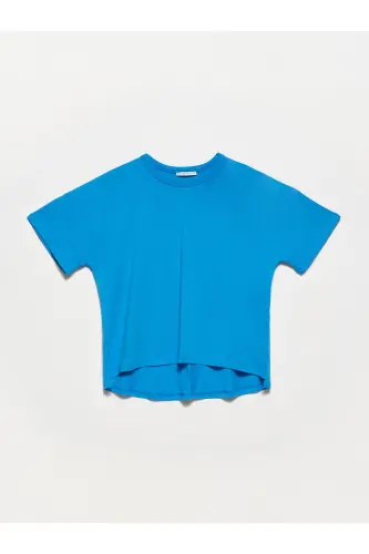 30123 Oversize Tshırt-saks-Saks - 1