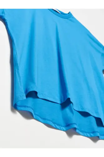 30123 Oversize Tshırt-saks-Saks - 3