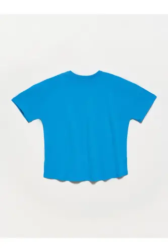 30123 Oversize Tshırt-saks-Saks - DILVIN (1)