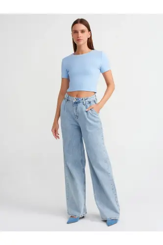 30124 Crop T-shirt-blue-Blue - 3