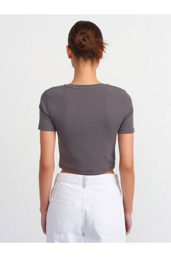 30124 Crop T-shirt - Charcoal - 14