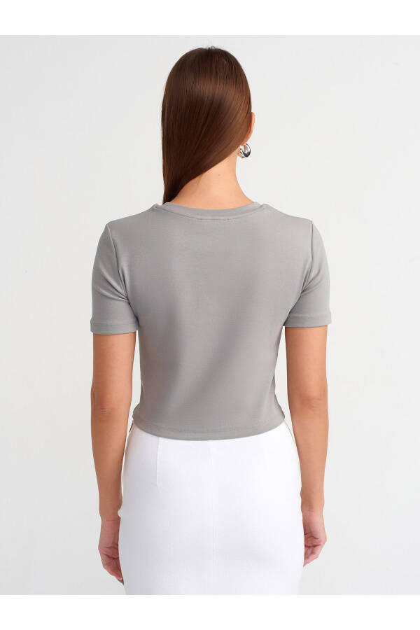 30124 Crop T-shirt - Grey - 14