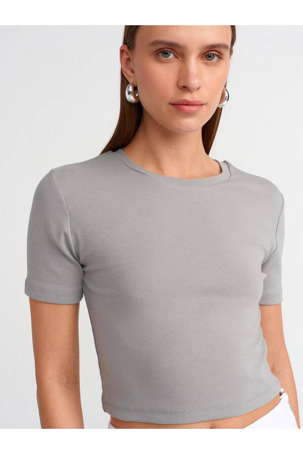 30124 Crop T-shirt - Grey - 4