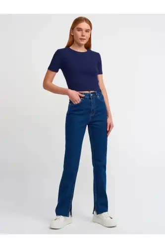 30124 Crop T-shirt-lacivert - Lacivert - 3