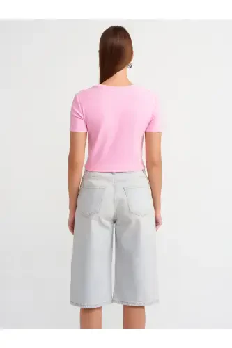 30124 Crop T-shirt-Light Pink-Light Pink - DILVIN (1)