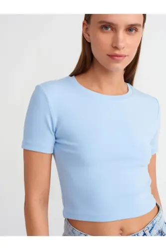 30124 Crop T-shirt-синий-Синий - 4